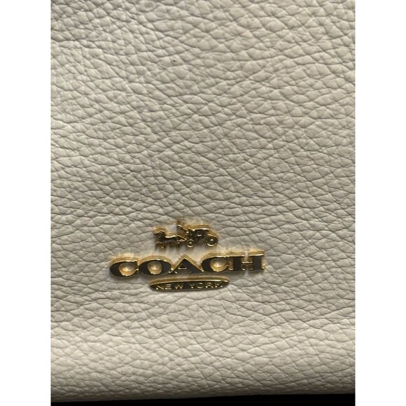 Coach Pebble Leather Cream Multi-Color Shoulder Bag With Gold Hardware - Picture 6 of 14